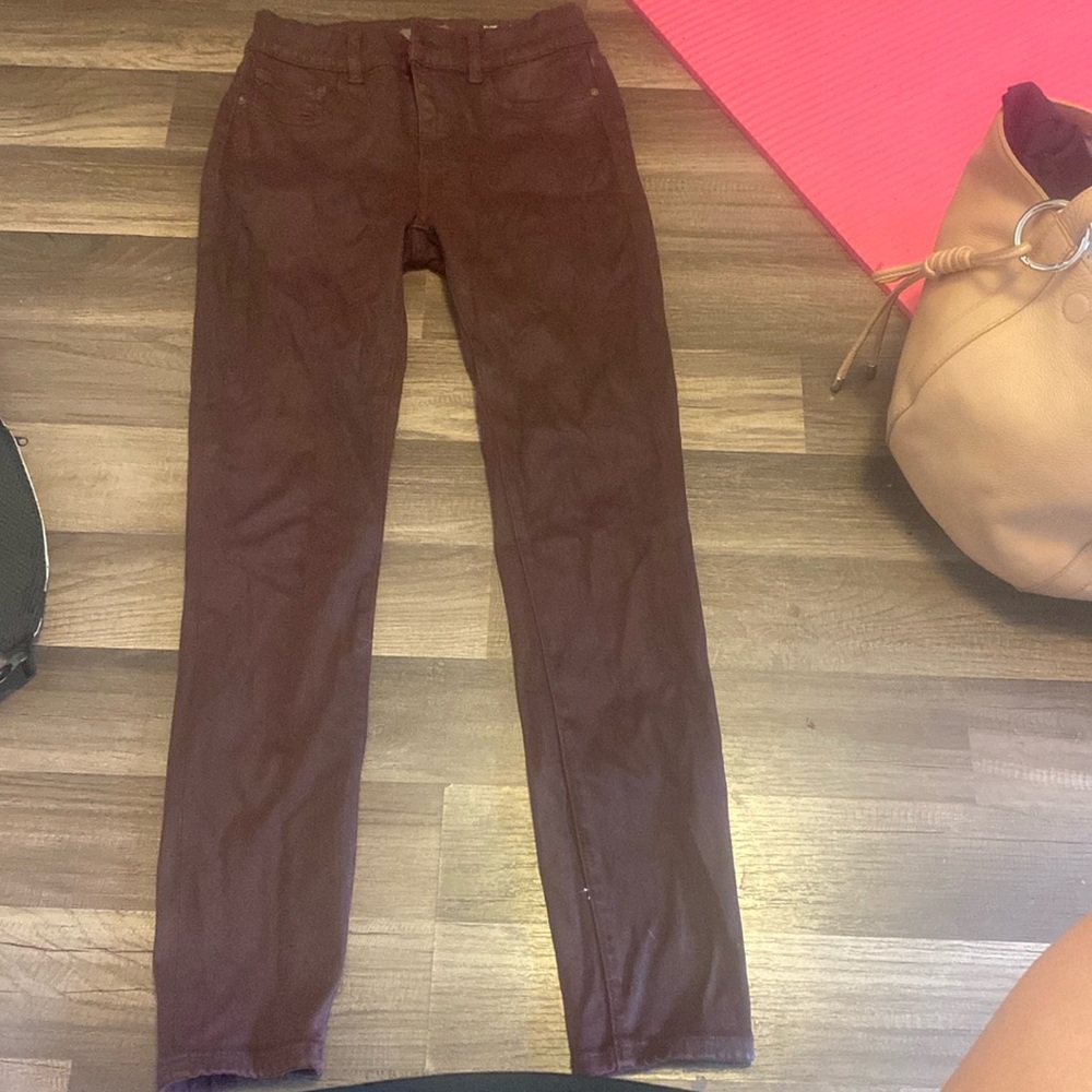 Coated denim skinny jeans